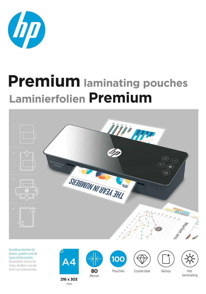 Premium Laminierfolien, A4, 80 Mic.